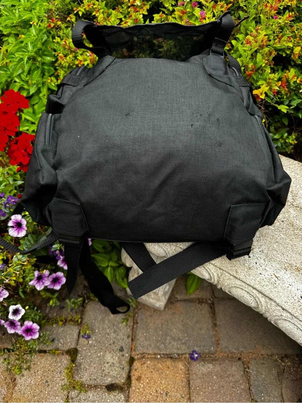T-BAGS Black Motorcycle Luggage with Embroidered Logo